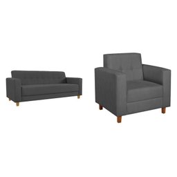 Kit Sofá 180cm e Poltrona em Linho Dallas - 2