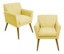 Ver imagem 1 de Kit 2 Poltronas Decorativa Cecília - Amarela