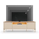 Ver imagem 4 de Rack Bancada Dourados Off White/Canela para TV até 75” - Mobler