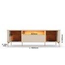 Ver imagem 5 de Rack Bancada Dourados Off White/Canela para TV até 75” - Mobler