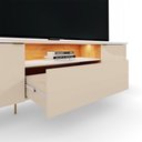 Ver imagem 3 de Rack Bancada Dourados Off White/Canela para TV até 75” - Mobler