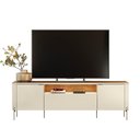 Ver imagem 1 de Rack Bancada Dourados Off White/Canela para TV até 75” - Mobler