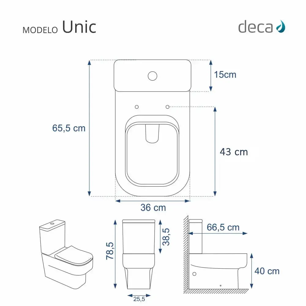 Assento Sanitário Poliéster Unic Branco para vaso Deca 6lpf - 3