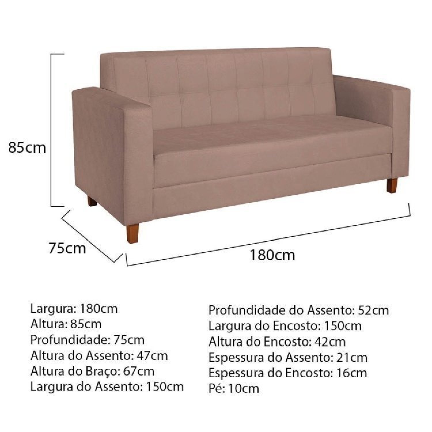 Kit Sofá 180cm e Poltrona em Linho Dallas - 5