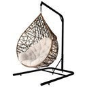 Ver imagem 2 de Cadeira Balanço Ninho Suspenso Gota Tramado com Suporte e Almofada Impermeável