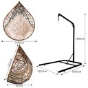 Ver imagem 5 de Cadeira Balanço Ninho Suspenso Gota Tramado com Suporte e Almofada Impermeável