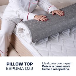 Pillow Top Solteiro Espuma D33 Hipoalergênico 88x188x5cm Bf Colchões - 3