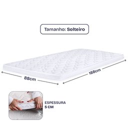 Pillow Top Solteiro Espuma D33 Hipoalergênico 88x188x5cm Bf Colchões - 6