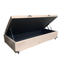 Ver imagem 2 de Cama Box Baú Solteiro Suede Bege com Pistão a Gás - Imperium do Sono