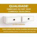 Ver imagem 1 de Kit 2 Mesas de Cabeceira Suspensas 30cm com Gaveta MDF 15mm Branco Mesa de Cabeceira Montadas Telesc