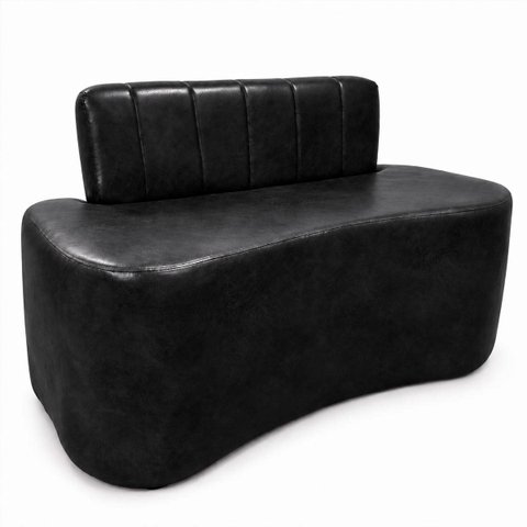 Sofá Decorativo Orgânigo Curvo Sala de Estar Recepção Estudio Estilo Feijao - Paraná Metal:Preto