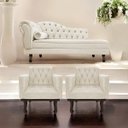 Ver imagem 2 de Kit Diva Recamier Diana 140cm Lado Direito e 02 Poltronas Classic Suede Bege - ADJ Decor