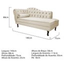 Ver imagem 3 de Kit Diva Recamier Diana 140cm Lado Direito e 02 Poltronas Classic Suede Bege - ADJ Decor