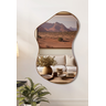 Espelho Decorativo Orgânico 11 com Moldura Lâmina de Madeira - 1