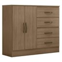 Ver imagem 3 de Cômoda Aurélia 4 Gavetas MDP Carvalho Oak Leão Móveis 107.5cm