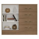 Ver imagem 2 de Cômoda Aurélia 4 Gavetas MDP Carvalho Oak Leão Móveis 107.5cm