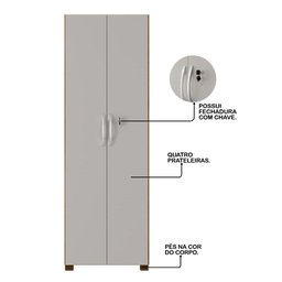 Armário Multiuso Nt4020 Freijó/ Off White Freijó Off White - 2 Armário Multiuso Nt4020 Freijó/ Off White Freijó Off White - 2