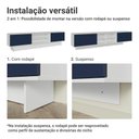 Ver imagem 5 de Rack Suspenso para Tv até 80 Polegadas 218 Cm 2 Portas Branco/azul Vik Madesa
