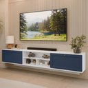 Ver imagem 1 de Rack Suspenso para Tv até 80 Polegadas 218 Cm 2 Portas Branco/azul Vik Madesa