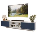 Ver imagem 2 de Rack Suspenso para Tv até 80 Polegadas 218 Cm 2 Portas Branco/azul Vik Madesa
