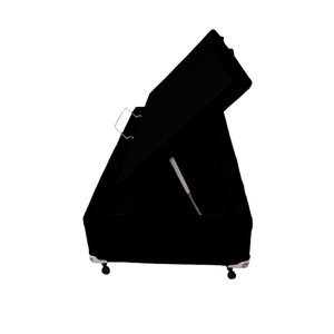 Cama Box Baú Castor Solteiro Corano Preto 88x188x35cm