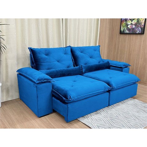 Sofá Retrátil e Reclinável Comfort Premium Tamanhos e Cores Cor:azul;tamanho:1,80