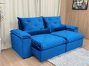 Ver imagem 1 de Sofá Retrátil e Reclinável Comfort Premium Tamanhos e Cores Cor:azul;tamanho:1,80