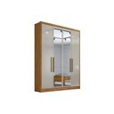 Ver imagem 1 de Guarda Roupa 4 Portas (2 C/ Espelho) e 3 Gavetas Moderni/sevilha Cumaru/fendi 25 - Novo Horizonte