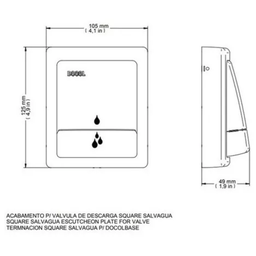 Acabamento P Válvula de Descarga Square Salvagua Ouro Polido - 5