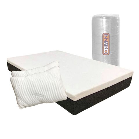 Colchão Casal Criazzi Enrolado 138x188 Cm Padrão D28 Firme + 2 Travesseiros