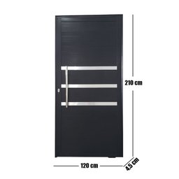 Porta Pivotante de Alumínio 210 x 120cm com Friso Veneza Esquadrias Bergamo - 5