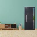 Ver imagem 1 de Porta Pivotante de Alumínio 210 X 100cm com Visor Veneza Esquadrias Bergamo