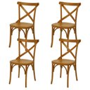 Ver imagem 1 de Kit 4 Cadeira De Jantar Katrina X Espanha Madeira Maciça Assento Anatômico - Mel