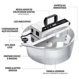 Misturador Panela Elétrica 10 Litros Premium Bivolt 50/60 Hz Saro - 3