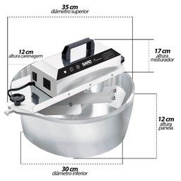 Misturador Panela Elétrica 10 Litros Premium Bivolt 50/60 Hz Saro - 4