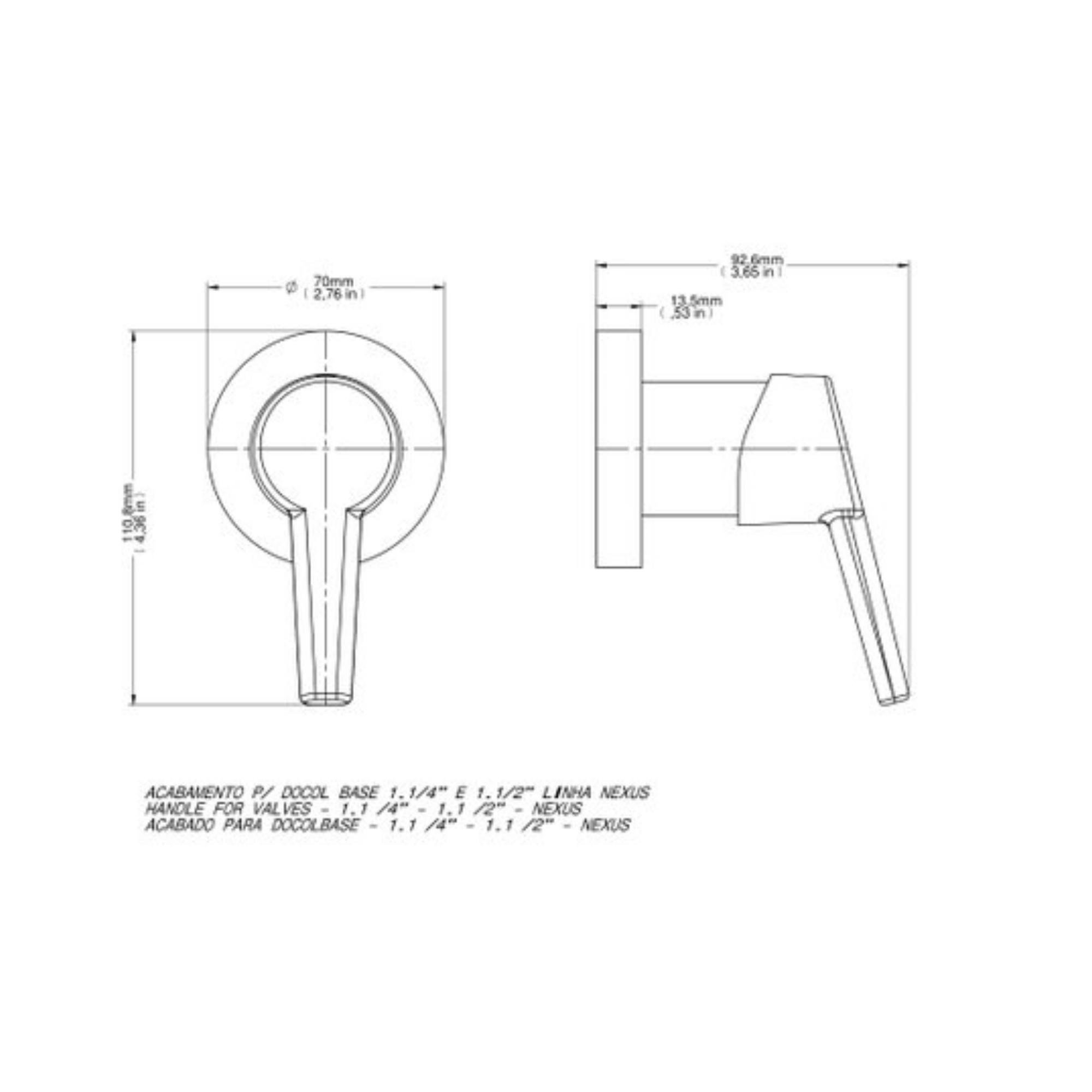 Acabamento para registro DocolBase 1/2", 3/4" e 1" NexuS - 3