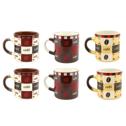 Jogo Mini Caneca Cerâmica Pilão 110ml 6 Unidades - Yazi