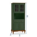 Ver imagem 4 de Cristaleira 4 Portas 3 Prateleiras e 1 Gaveta Nicho Hannover 60810 Linz Móveis - Verde Musgo/imbuia