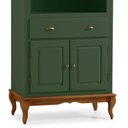 Ver imagem 3 de Cristaleira 4 Portas 3 Prateleiras e 1 Gaveta Nicho Hannover 60810 Linz Móveis - Verde Musgo/imbuia