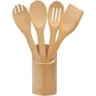 Kit 4 Utensílios de Cozinha Bambu Marrom - 1
