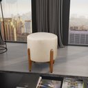 Ver imagem 1 de Puff Redondo de Madeira Eucalipto e Estofado Otávio