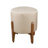 Puff Redondo de Madeira Eucalipto e Estofado Otávio - 2