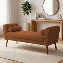 Ver imagem 7 de Puff Recamier Estofado para Quarto Itália 100cm com Pés Palito Bouclê Terracota - Desk Design