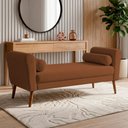 Ver imagem 6 de Puff Recamier Estofado para Quarto Itália 100cm com Pés Palito Bouclê Terracota - Desk Design