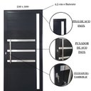 Ver imagem 3 de Porta Pivotante de Alumínio 210 X 100cm com Friso e Vidro Veneza Esquadrias Bergamo Abertura Direita