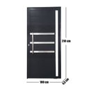 Ver imagem 4 de Porta Pivotante de Alumínio 210 X 100cm com Friso e Vidro Veneza Esquadrias Bergamo Abertura Direita