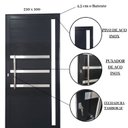 Ver imagem 5 de Porta Pivotante de Alumínio 210 X 100cm com Friso e Vidro Veneza Esquadrias Bergamo