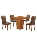 Ver imagem 2 de Mesa de Jantar Eloise 90cm Tampo MDF Laminado Canto Copo com 4 Cadeiras Lisa