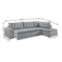 Ver imagem 3 de Sofá Retrátil 7 Lugares 356cm com Chaise a Direita de 91cm Presidente Cinza