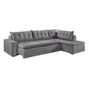 Ver imagem 4 de Sofá Retrátil 7 Lugares 356cm com Chaise a Direita de 91cm Presidente Cinza